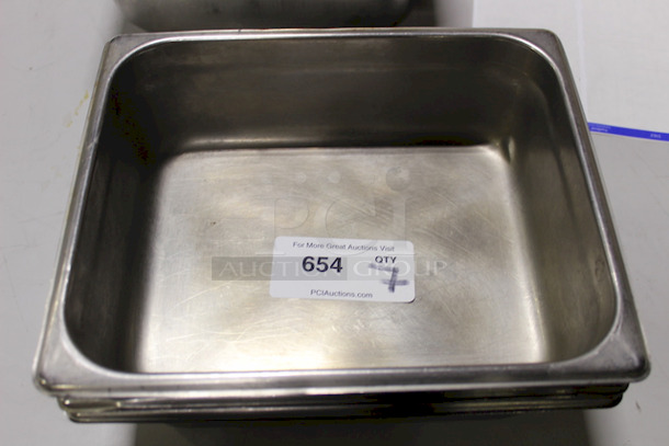 SWEET STACK! 1/2 Size Hotel Pans, 4" Deep, Stainless Steel. 7x Your Bid - Image 4 of 4
