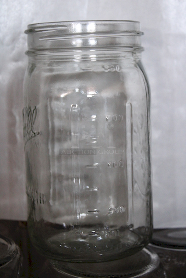 REGULAR SIZE DRINKS! Kerr 503 16 oz. Pint Regular Mouth Glass Mason Jars & Bus Tub. 16x Your Bid - Image 3 of 3