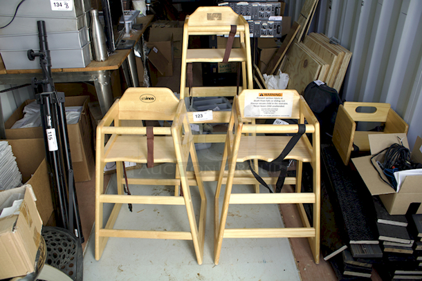 BEAUTIFUL! (3) Wooden Highchairs and (1) Wooden Booster Seat. 4x Your Bid - Image 7 of 11