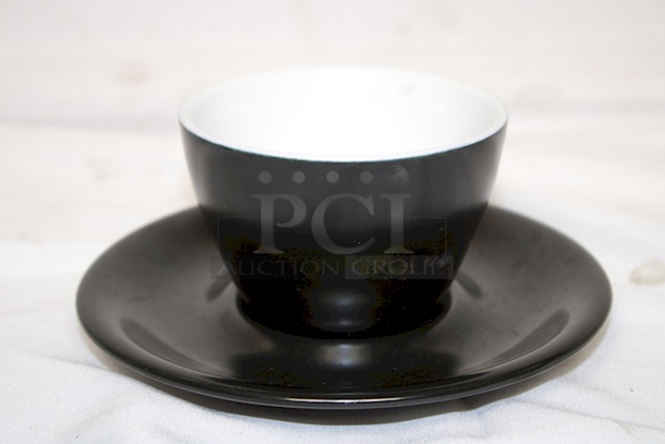 SLEEK! Porcelain Black Tea Cup And Saucer Sets. 11x your Bid - Image 4 of 4