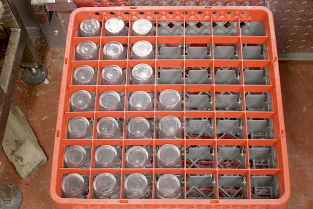 DEAL! (2) Noble Products 274RK491 49-Compartment Gray Full-Size Glass Rack with 1 Red Extender. (2) Styles OF Glasses: (25) Water Glasses and (49) Double Shot Glasses - Image 6 of 6