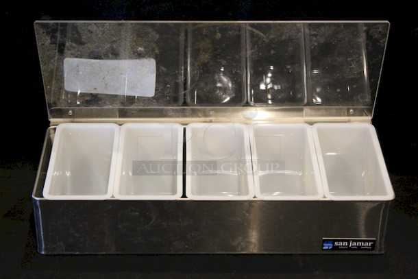 San Jamar Countertop Condiment Tray, Chilled, 5 Slot, Stainless Steel.  - Image 2 of 3