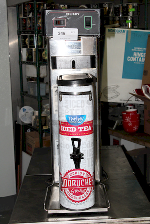 NICE! Bunn 36700.0013 TB3Q 29" Trunk 3 Gal. Iced Tea Brewer With Iced Tea Dispenser. 
14.4 Amps/ 60 Hertz/ 1ph/120v/1,730 Watts
11 1/2"W x 22 3/8"D x 34"H - Image 6 of 6