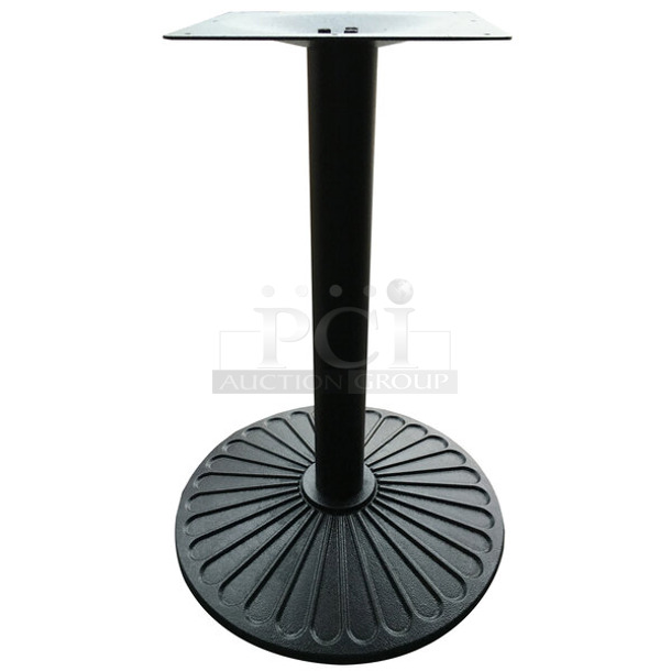 4 BRAND NEW SCRATCH AND DENT! Art Marble Furniture Z14-22D 21 1/2" Round Black Cast Iron Standard Height Table Base Columns. Does Not Have Bottoms. 4 Times Your Bid! - Image 1 of 4