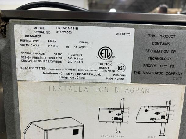 Manitowoc Ice 30"W Full Cube NEO Undercounter Ice Machine - 278 lbs/day, Air Cooled
 - Image 4 of 9