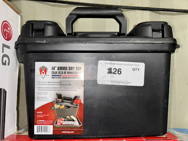 M Caliber 6430SD 14" Ammo/Dry Box. Lift-Out Tray • Weatherproof Gasket • Flip Top Lid For Easy Access To Frequently Used Items. 13x6-1/2x8-1/4 - Image 1 of 3