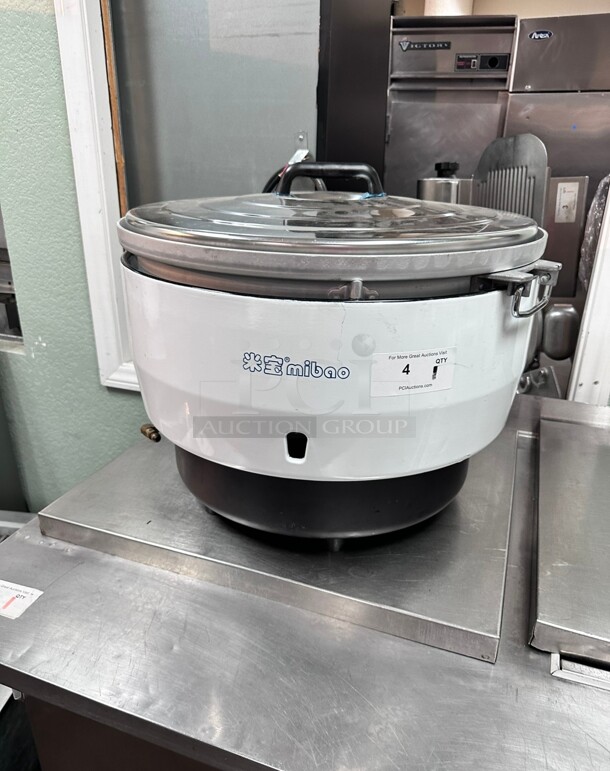 New Mibao 55 Cup Commercial Rice Cooker, Natural Gas, Aluminum Exterior, Natural Gas NSF Working - Image 1 of 6