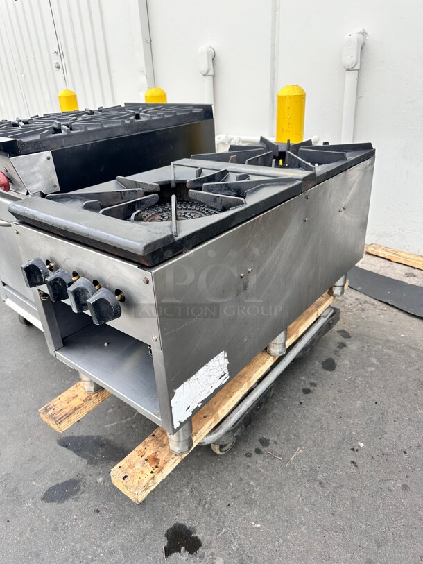 American Range  18 inch Heavy Duty 3-Ring Double Burner Stock Pot Stove Gas Working - Image 4 of 7
