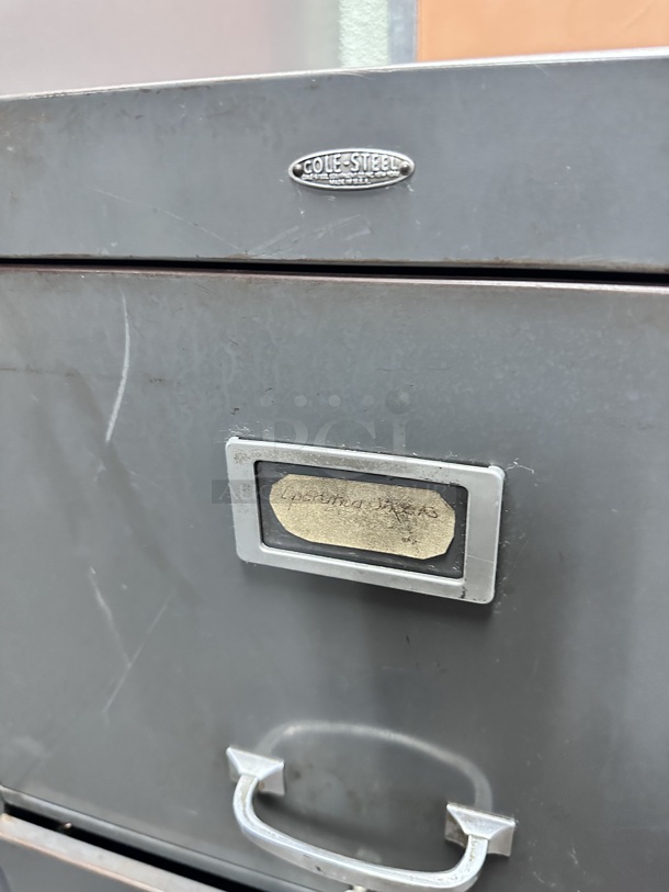 Cole Steel Vertical File Cabinet - Letter, 4 Drawer, Gray - Image 4 of 5