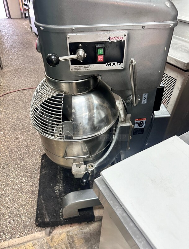 Avantco MX30 30 Qt. Planetary Floor Mixer with Guard & Standard Accessories - 120V, 1 3/4 hp Working - Image 5 of 7