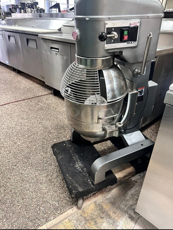 Avantco MX30 30 Qt. Planetary Floor Mixer with Guard & Standard Accessories - 120V, 1 3/4 hp Working - Image 6 of 7