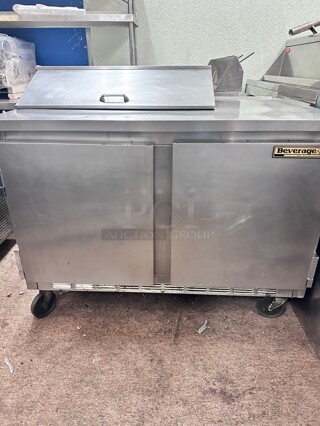 Working Beverage Air SP48-08 48 inch Sandwich/Salad Prep Table w/ Refrigerated Base, 115v