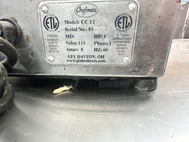 Working Globe CC12 Chefmate #12 250 lb. Meat Grinder 115 Volt Tested and Working - Image 7 of 7
