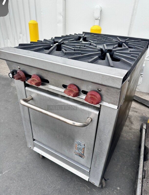 Montague 124-5 Legend 24 inch Heavy Duty Gas Range With Four Open Burners Working - Image 4 of 8