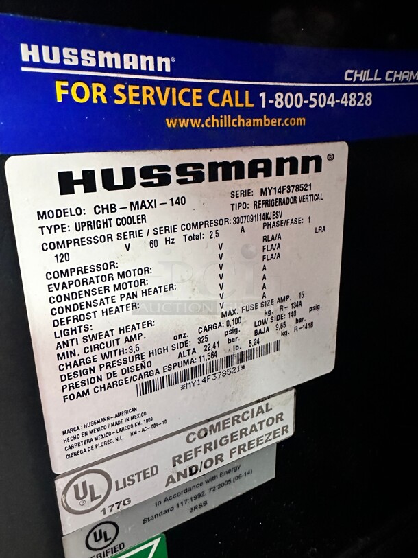 Working Hussmann Upright Counter Top Cooler 115 Volt  - Image 3 of 8
