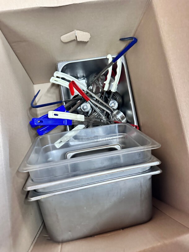 One Lot A Box Of Kitchen Spoons and Plastic Containers  - Image 3 of 3