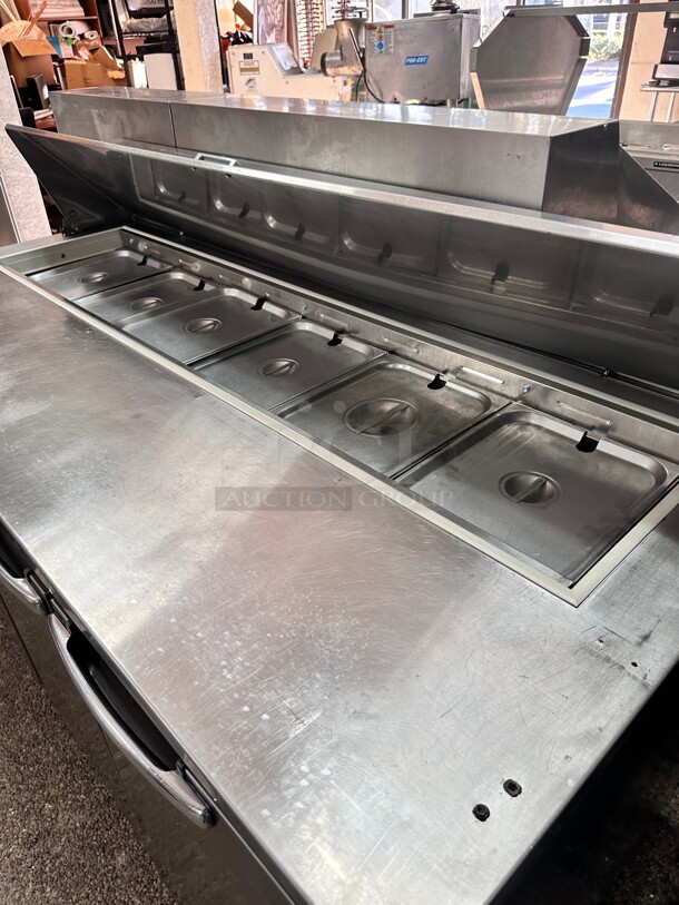 Excellent Condition Everest EPR3 72" Three Section  Sandwich Prep Table 115 Volt Tested and Working - Image 4 of 10