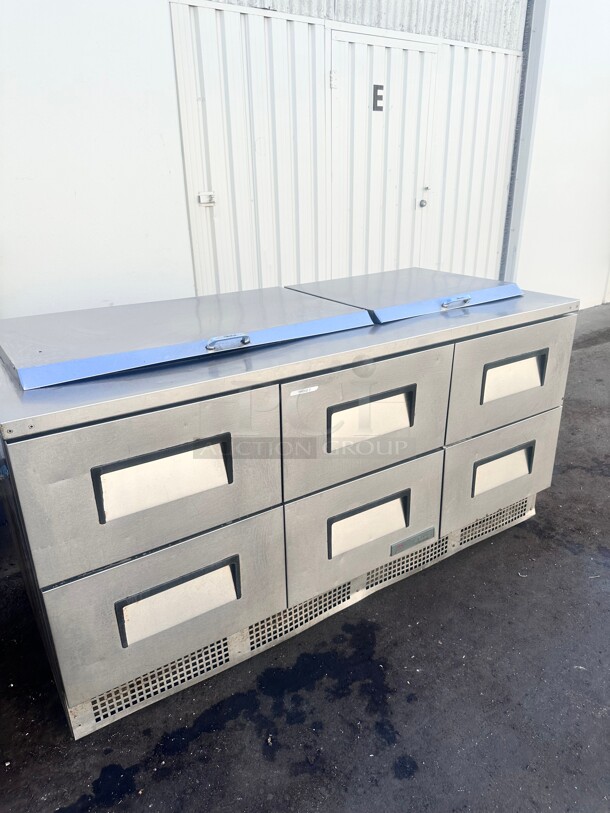 Late Model True TFP-72-30M-D-6 72" Sandwich/Salad Prep Table w/ Refrigerated Base, 115v Working - Image 2 of 11