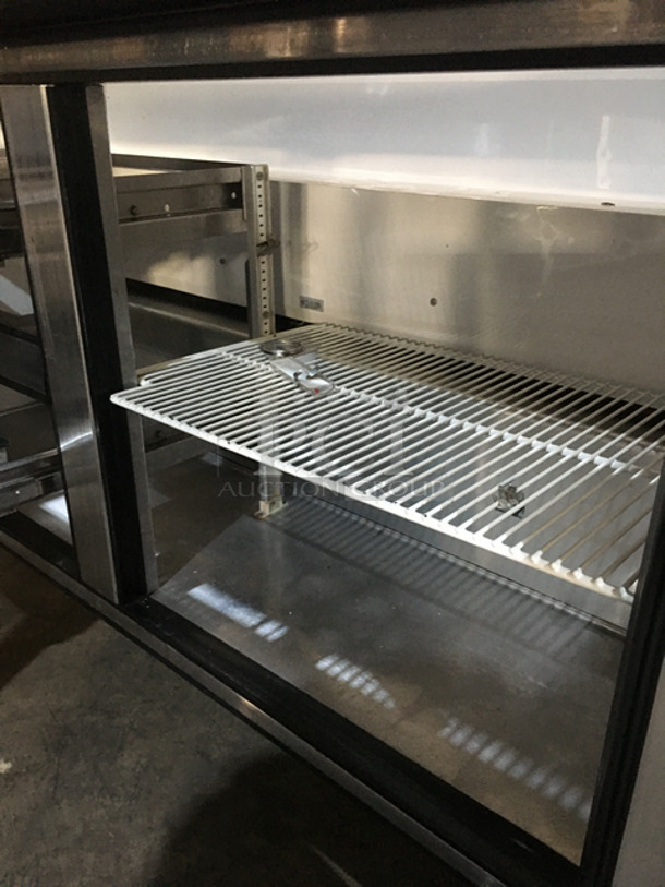 NICE! True Refrigerated Sandwich Prep Table! With Underneath Storage Space! With 2 Drawers! With Poly Coated Rack! With Commercial Cutting Board! All Stainless Steel! On Casters! Model: TSSU6016D2 SN: 8411708 115V 60HZ 1 Phase - Image 5 of 10