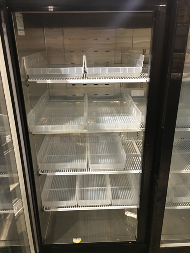 LIKE NEW! BARELY USED! LATE MODEL! 2021 Atosa Commercial 3 Door Reach In Cooler  Merchandiser! With View Through Doors! Still Under Manufacturers Warranty! With Poly Coated Racks And Rack Storage Bins! (Still Under Manufacture Warranty) Model: MCF8724GR SN: MCF8724GRAUS100321033000C40010 115V 60HZ 1 Phase - Image 2 of 8