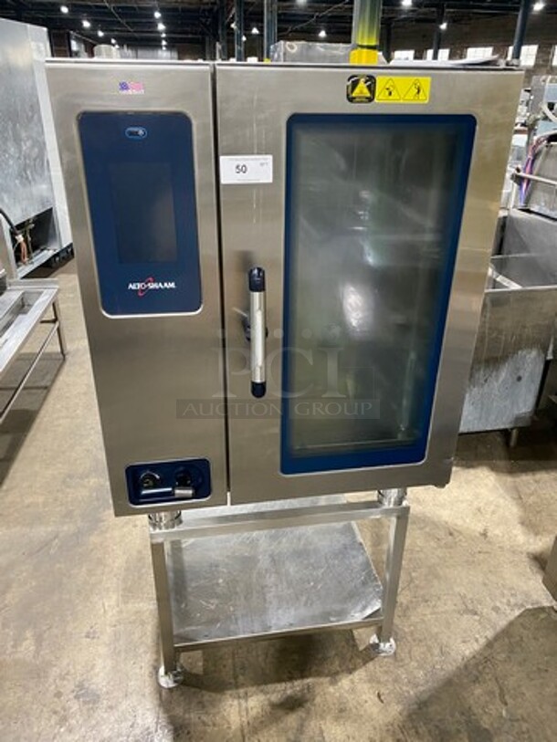 LATE MODEL! 2015  Alto Shaam Commercial Electric Powered Combitherm Convection Oven! With Underneath Storage Space! All Stainless Steel! On Legs! Model: CTP1010E SN: 1523110000 208/240V 60HZ 3 Phase! Working When Removed!  - Image 2 of 12