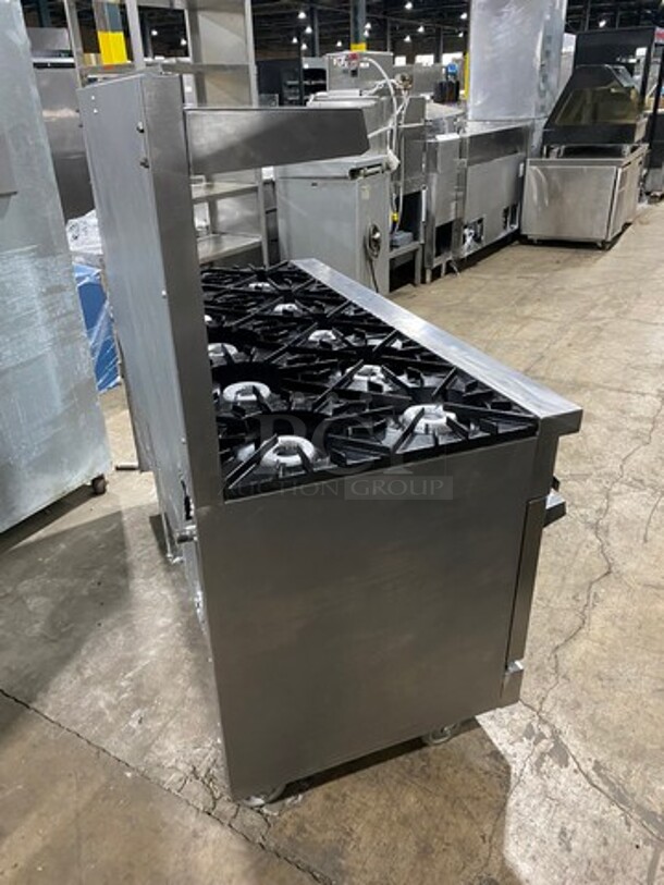 Vulcan Commerical Natural Gas Powered 10 Burner Stove! With Raised Back Splash And Salamander Shelf! With 2 Oven Underneath! All Stainless Steel! On Casters! - Image 4 of 10