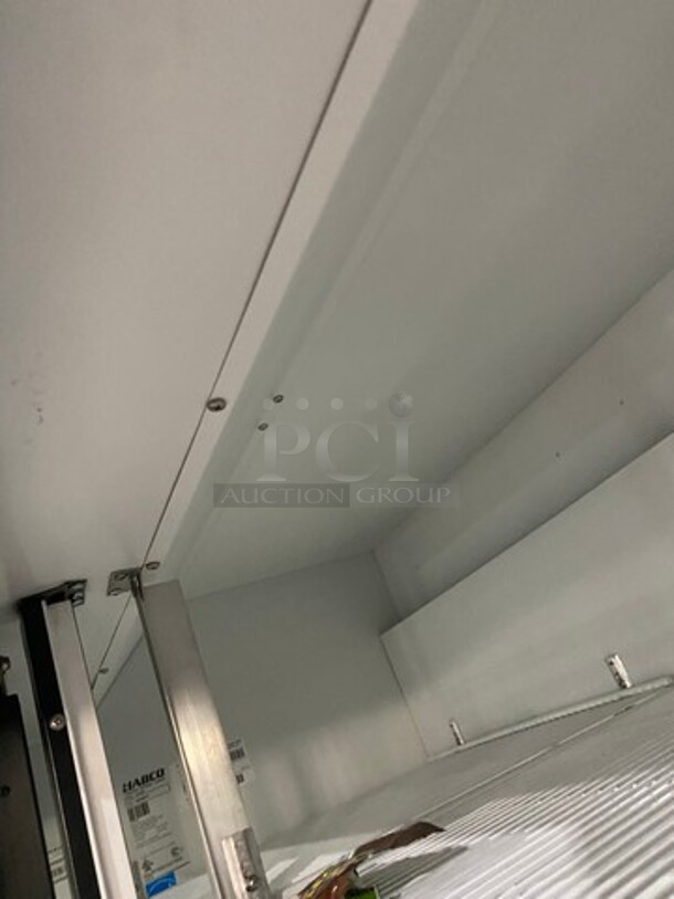 Habco Commercial Refrigerated 2 Door Reach In Cooler Merchandiser! With View Through Doors! Poly Coated Racks! Model: ESM42 SN: 42055571 115V 60HZ 1 Phase! Working When Removed! - Image 6 of 8