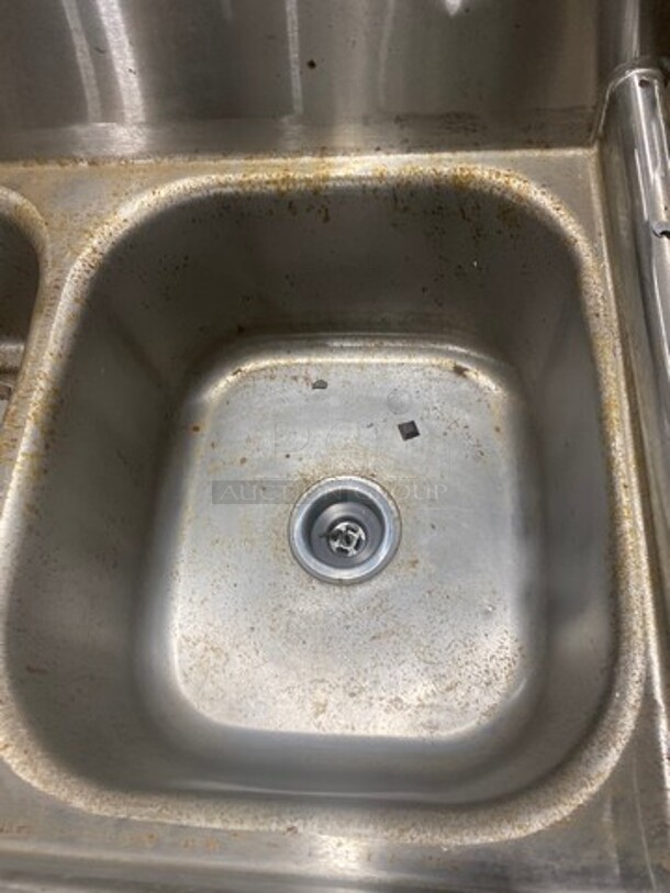 Eagle Commercial 3 Compartment Dish Washing Drop In Sink! All Stainless Steel! On Legs! Model: 412163 - Image 6 of 9