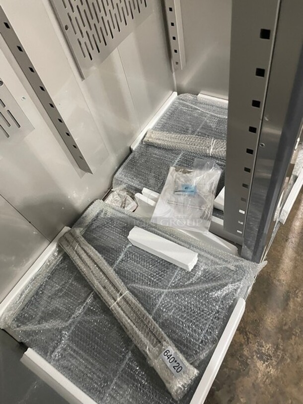 WOW! NEW! Scratch-N-Dent! Cold Line Commercial 2 Door Reach In Refrigerator! All Stainless Steel! With Poly Coated Racks! On Casters! 115V! Model: C-2RR-TM SN: 186102600! - Image 6 of 9