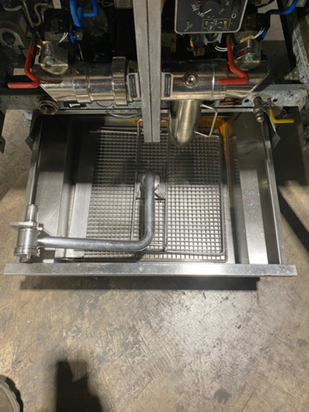 Pitco Frialator Commercial Natural Gas Powered 2 Bay Deep Fat Fryer With Dump Station! With Oil Filter System! All Stainless Steel! On Casters! Model: SSH55 SN: G10HB033045 - Image 7 of 12