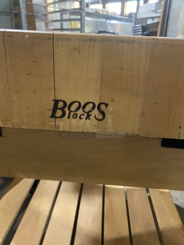 Boos Block Commercial Butcher Block Table! With Storage Space Underneath! On Casters! - Image 7 of 9