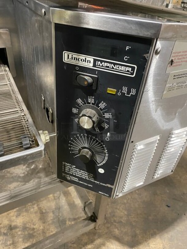 GREAT! Lincoln Commercial Electric Powered Double Deck Conveyor Pizza Oven! All Stainless Steel! On Casters! 2x Your Bid Makes One Unit! Model: 1130000A SN: 2024836 208V 60HZ 1 Phase - Image 8 of 10