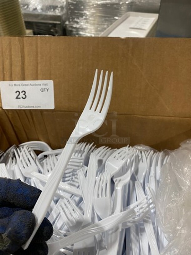 All ONE MONEY! White Plastic Forks - Image 4 of 4