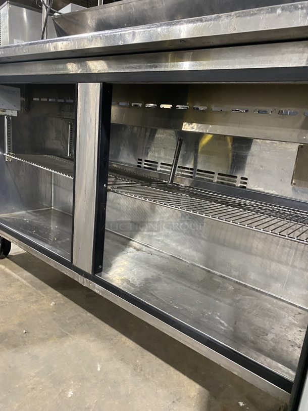 Turbo Air Stainless Steel Commercial Sandwich/Salad Refrigerated Prep Table! Eletric Powered! On Casters! With Double Over Head Shelf! MODEL TST-60SD 115V - Image 6 of 11