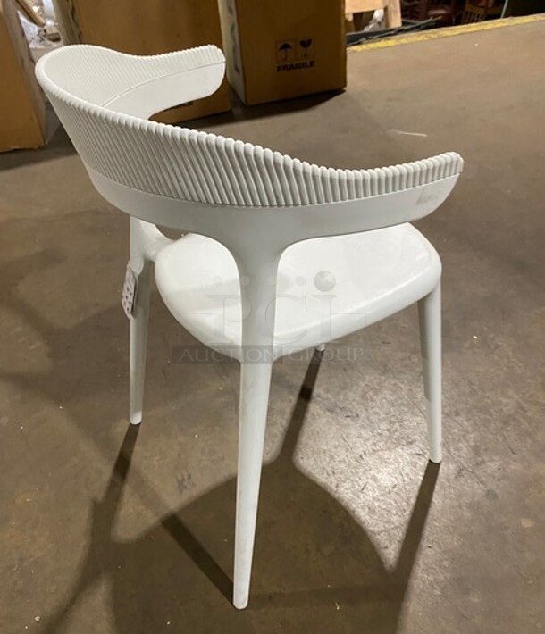 NEW Indoor/Outdoor Papatya Luna Stripe White Armchair! 4x Your Bid! - Image 5 of 5