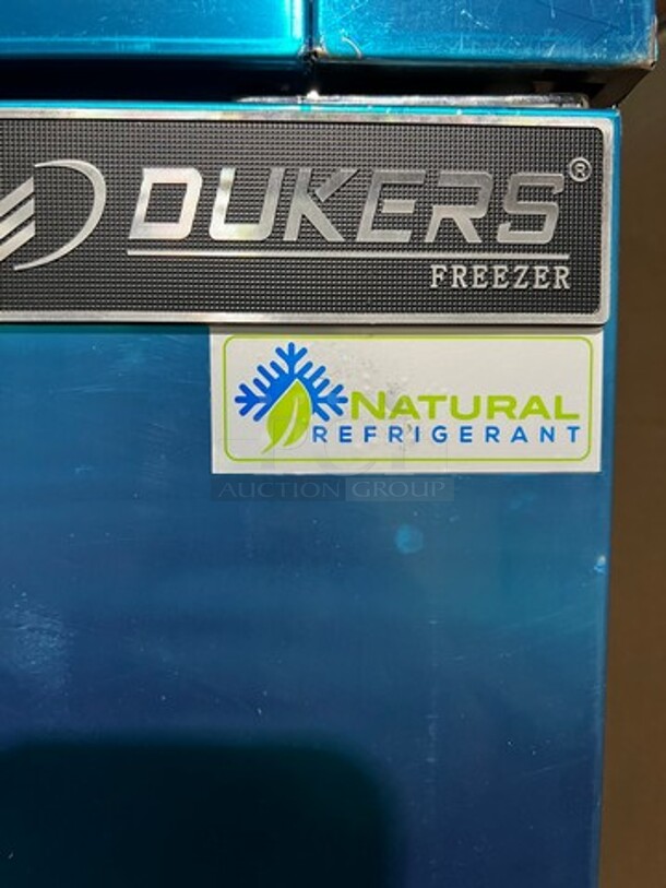 NICE! NEW! SCRATCH-N-DENT! Dukers Commercial 2 Door Reach In Freezer! Poly Coated Racks! All Stainless Steel! POWERS ON, DOES NOT GO DOWN TO TEMPETURE! Model: D55F SN: 1098000DUK210722210800791 115V - Image 2 of 5