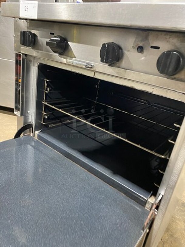 Southbend Commercial Natural Gas Powered 4 Burner Stove! With Raised Back Splash! With Oven Underneath! All Stainless Steel! On Casters! - Image 7 of 10