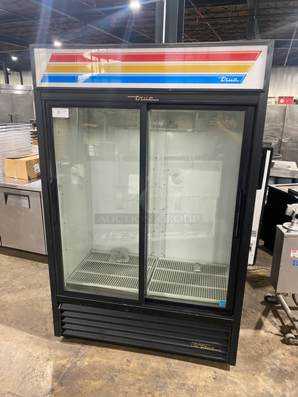 True Commercial 2 Door Reach In Cooler Merchandiser! With View Through Doors! Poly Coated Racks! WORKING WHEN REMOVED! Model: GDM45 SN: 7337624 115V 60HZ 1 Phase