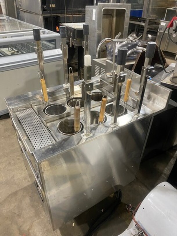 GREAT! Commercial Electric Powered Pasta Cooker! With Metal Baskets! Stainless Steel! On Legs! - Image 2 of 12