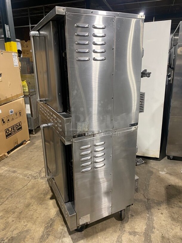 American Range Commercial Natural Gas Powered Double Deck Convection Oven! With Solid Doors! All Stainless Steel! On Casters! 2x Your Bid Makes One Unit! Model: MSD2 SN: 150708080 - Image 2 of 11