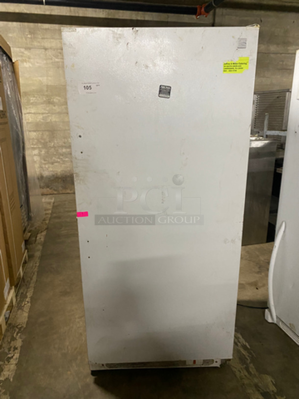 Kenmore Upright Single Door Reach In Refrigerator! With Poly Coated Racks And Shelves! NOT TESTED! Model: 253.28042807 SN: WB24658733 115V 60HZ - Image 1 of 8