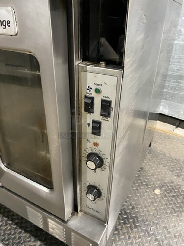 Great! US Range/Garland Natural Gas Powered Double Stacked Convection! Summit Series! With View Through Doors! With Metal Racks! Model SUMG100 Serial 1609100102756!  On Legs! 2 X Your Bid Makes One Unit! - Image 8 of 12