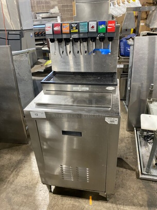 Cornelius Commercial 8 Spout And Ice Dispenser Beverage System! On Commercial Ice Bin! All Stainless Steel! On Legs! Model: CB2323AK SN: 74P1615KD160 115V - Image 1 of 10