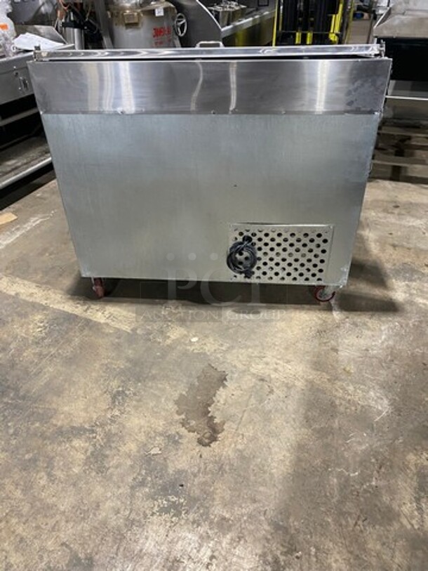 LATE MODEL! 2018 Leader Commercial Refrigerated Marble Top Pizza Prep Table! With 2 Door Underneath Storage Space! All Stainless Steel! On Casters! Model: PT48 SN: AB02M2705A 115V 60HZ 1 Phase - Image 3 of 10