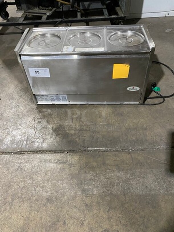 LATE MODEL! 2017 Crathco Commercial Countertop 3 Hopper Beverage Dispenser! BASE ONLY! Stainless Steel Body! Model: D353 SN: T371818 115V 60HZ 1 Phase