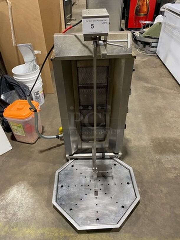 LATE MODEL! 2018 Axis Commercial Natural Gas Powered Kebab/ Gyro Machine! All Stainless Steel! Model: AXVB4 SN: 885900GD4UL180161! Working When Removed!