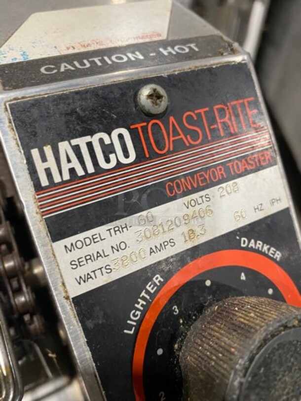 Hatco Commercial Countertop Conveyor Toaster! All Stainless Steel! Model: TRH60 SN: 3081209406 208V 60HZ 1 Phase - Image 7 of 8