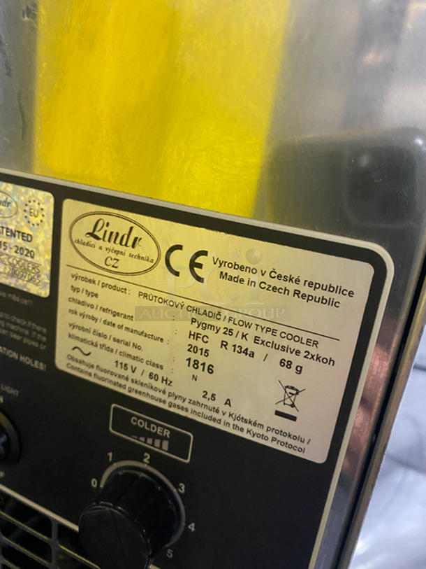 LATE MODEL! 2015 Lindv Commercial Countertop Dual Tap Flow Type Cooler! Model: HFC SN: 1816 115V 60HZ 1 Phase - Image 5 of 7