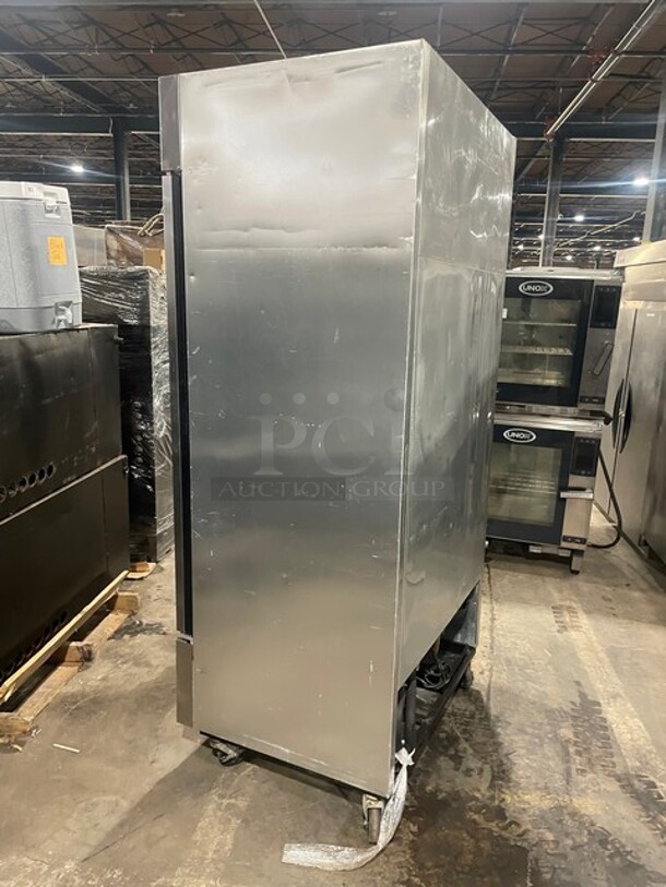 NICE! True Commercial 2 Door Reach In Refrigerator! With Poly Coated Racks! All Stainless Steel! On Casters! 115V 1 Phase! Model: T-35 SN: 7018068! - Image 4 of 10