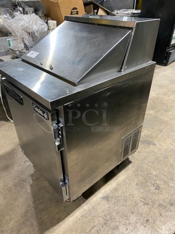 2016 Leader Commercial Refrigerated Sandwich Prep Table! With Single Door Underneath Storage Space! All Stainless Steel! On Casters! Model: ESLM27SC SN: NR10C1436A 115V 60HZ 1 Phase - Image 2 of 9